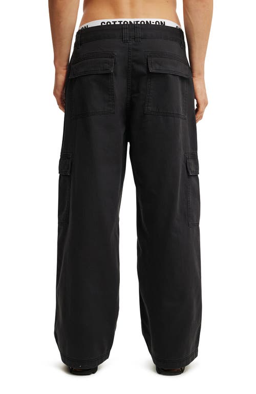 Cotton On Axel Super Baggy Cargo Pant In Black