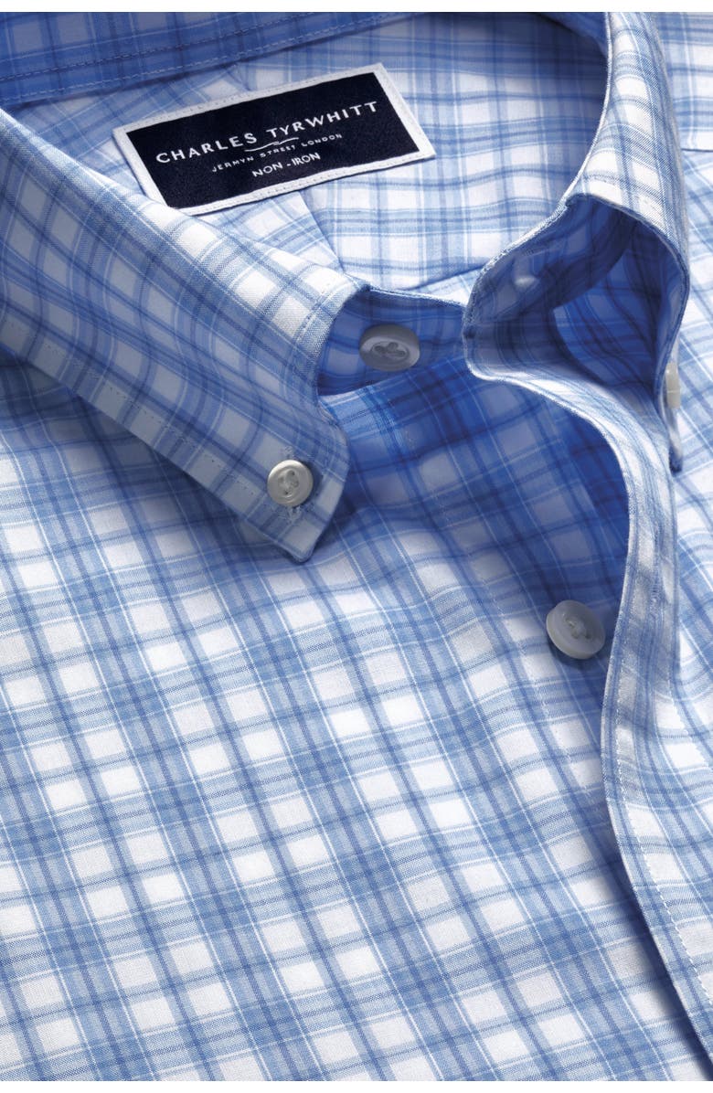 Charles Tyrwhitt Non-Iron Stretch Check Shirt, Alternate, color, Cornflower Blue