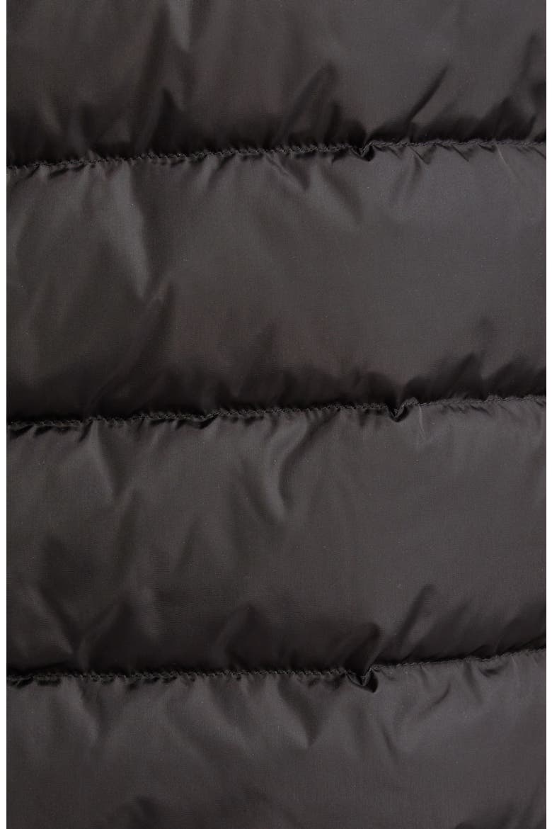 Flammette Down Coat, Alternate, color, BLACK