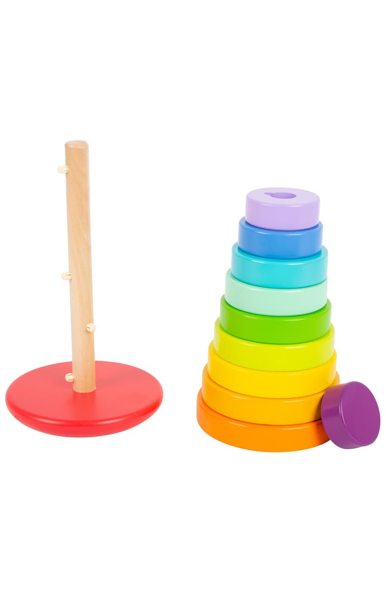 Legler USA Small Foot Wooden Toys Large Stacking Rainbow Tower 12+ months, Alternate, color, Multicolored