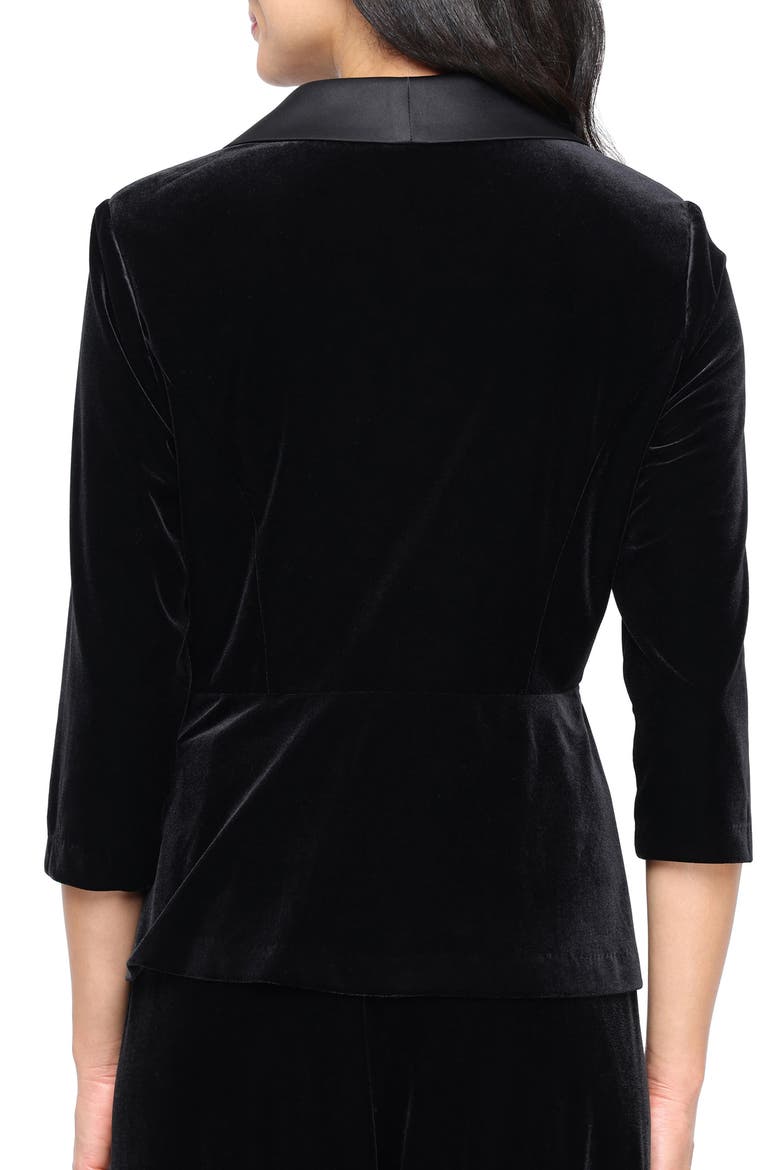 Stretch Velvet Top, Alternate, color, BLACK