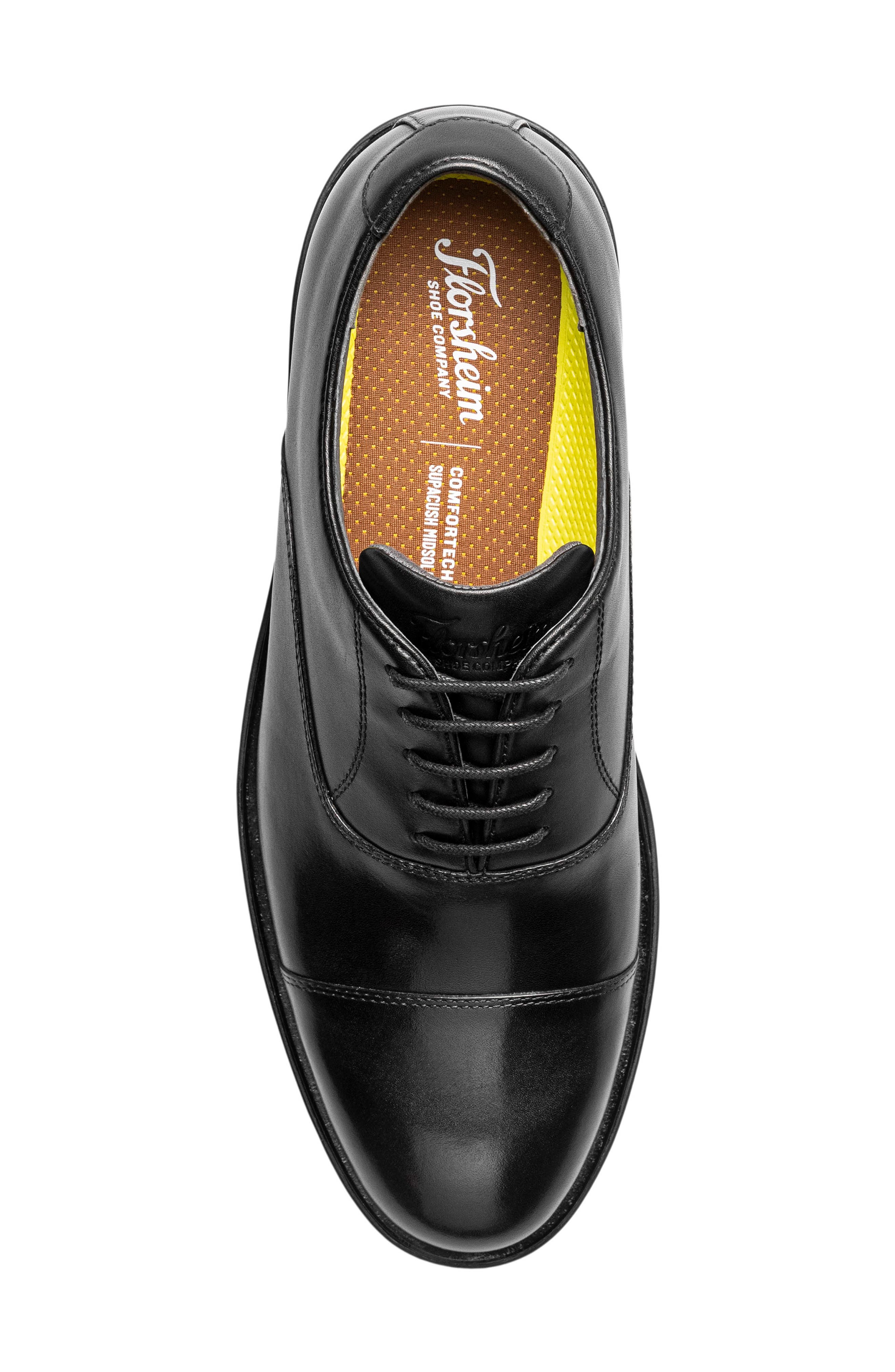 Avenue Leather Cap Toe Oxford, Alternate, color, BLACK