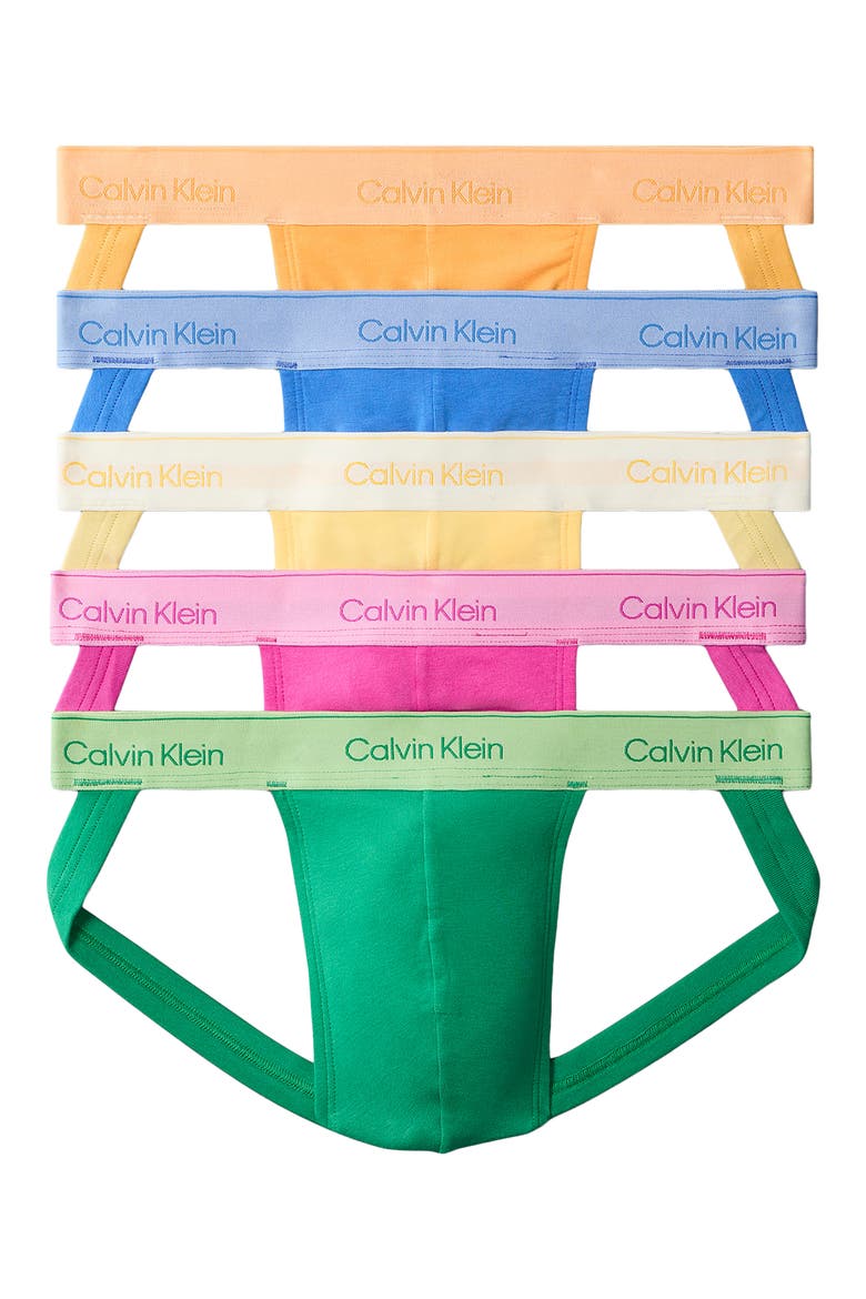 Assorted 5-Pack Pride Cotton Jockstraps, Main, color, GREEN/ORANGE/BLUE/ORCHID