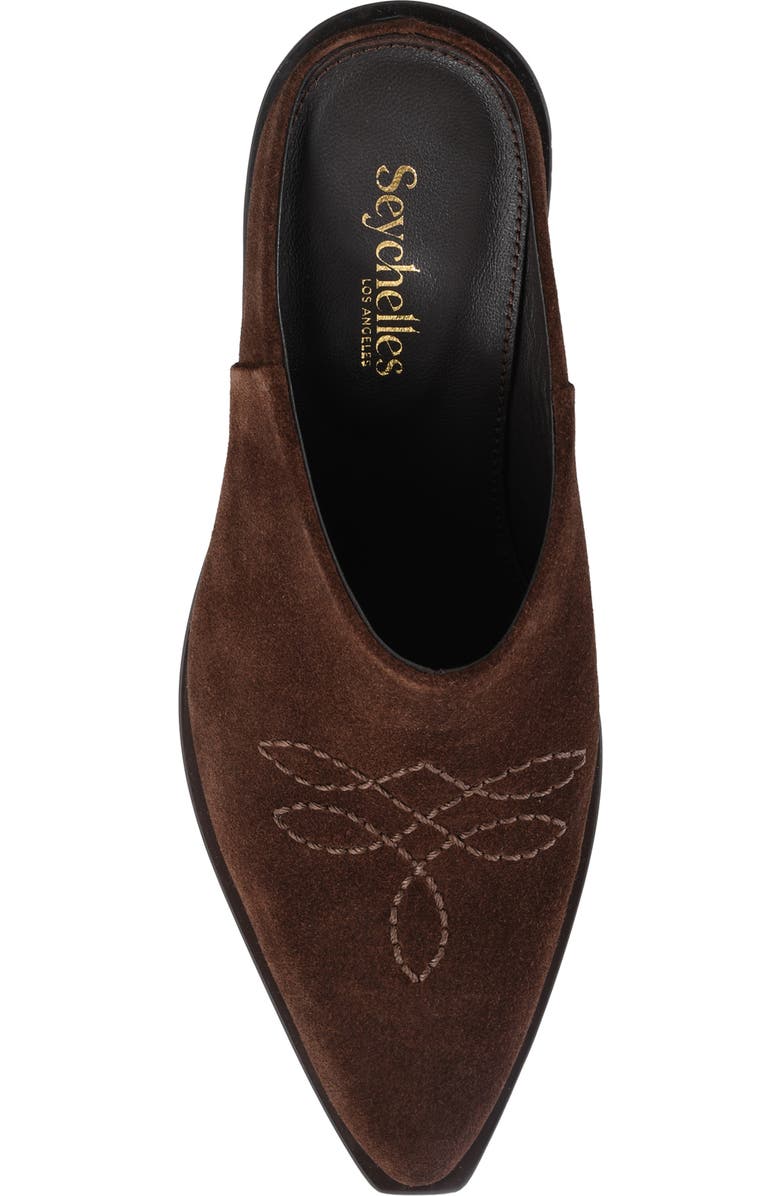 Seychelles Spirit Pointed Toe Mule, Alternate, color, Dark Brown Suede