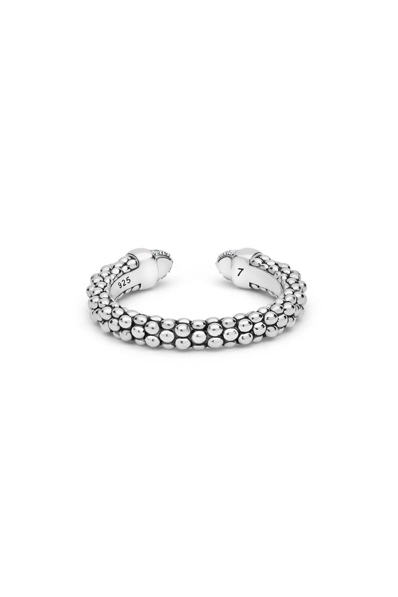Signature Caviar Versa Pavé Diamond Ring, Alternate, color, SILVER