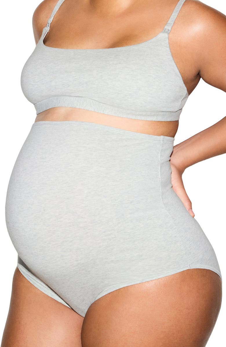 SKIMS 2-Pack Jersey Maternity/Nursing Bralettes, Alternate, color, Light Heather Grey