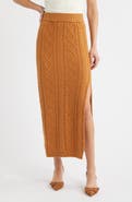 CITY BLUES Cable Knit Maxi Sweater Skirt