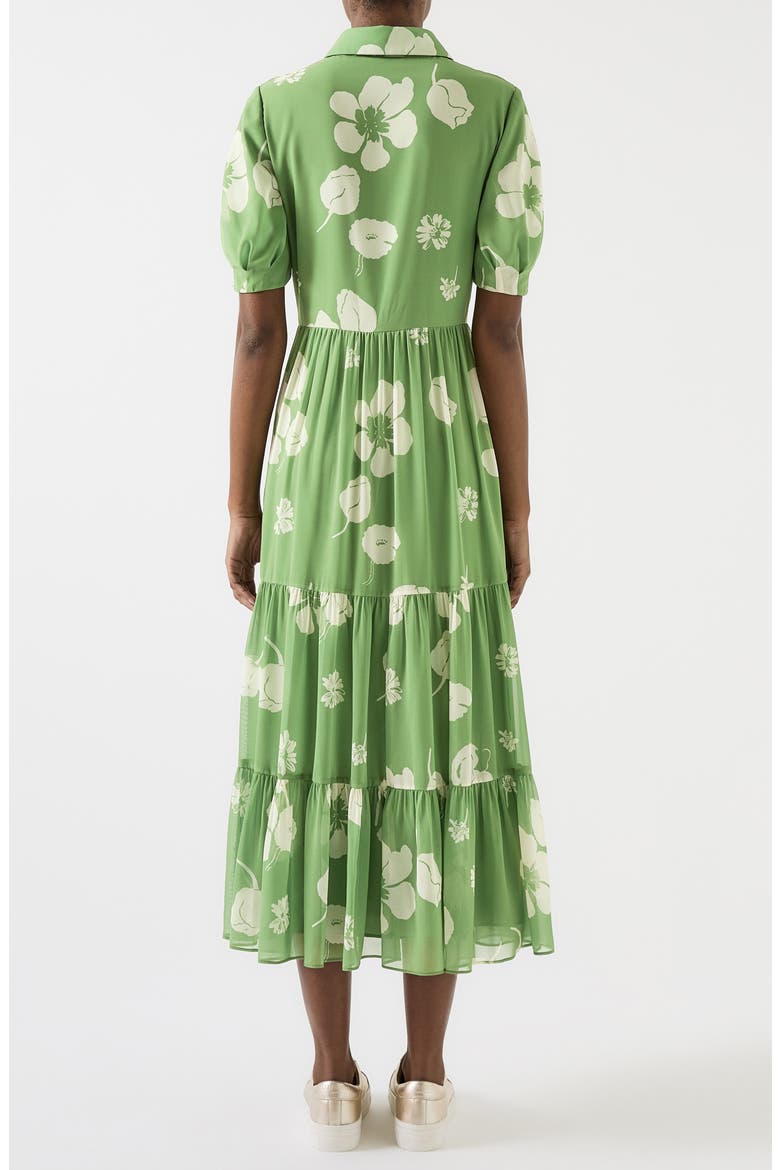 Rumi Floral Tiered Dress, Alternate, color, DARK GREEN