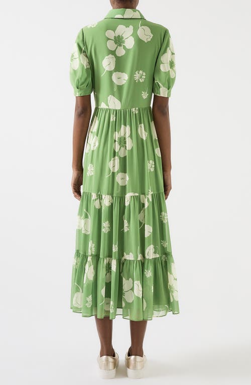 Lk Bennett Rumi Floral Tiered Dress In Green