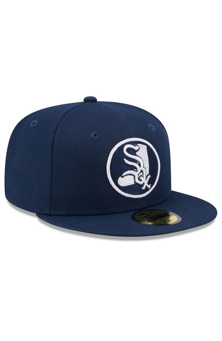 New Era Men's New Era Navy Chicago White Sox Cooperstown Collection Oceanside Green Undervisor 59FIFTY Fitted Hat, Alternate, color, 