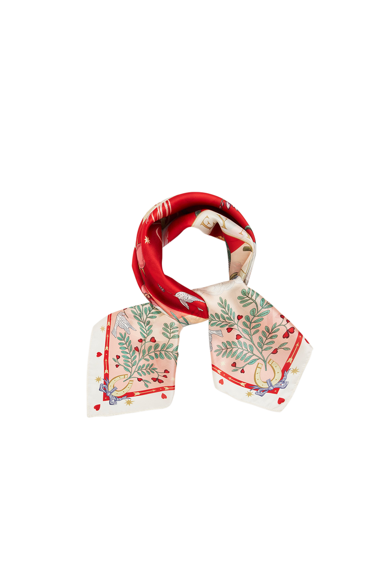 Freya Narrative Square Scarf, Alternate, color, Pink