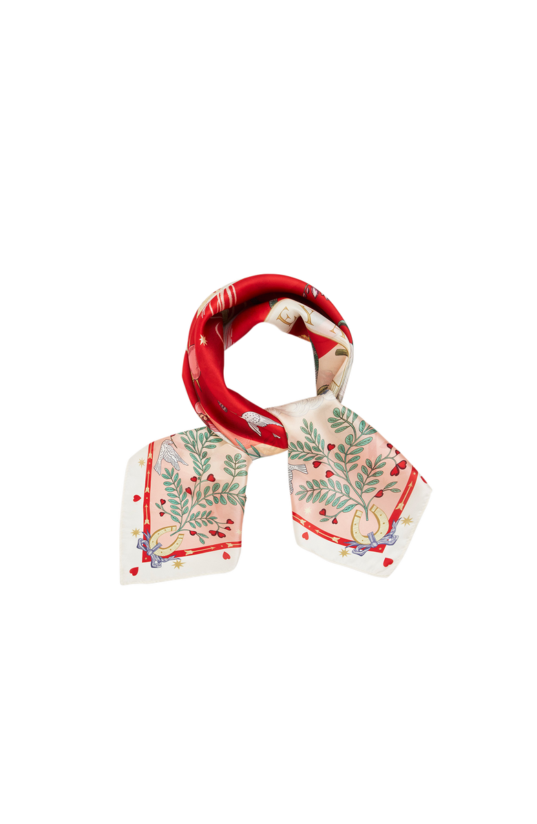 Fable England Freya Narrative Square Scarf, Alternate, color, Pink