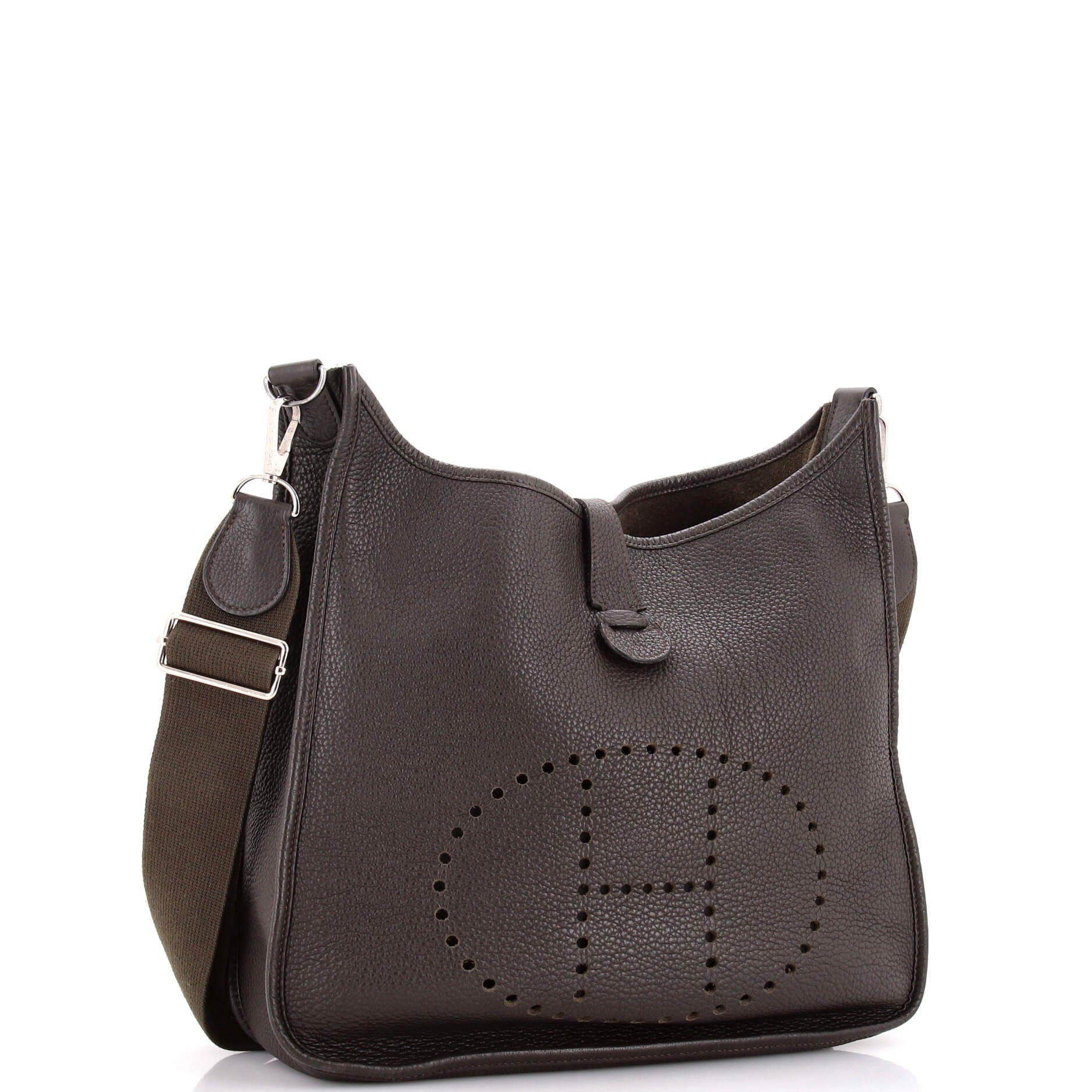 Pre-Owned Hermes Evelyne Bag Gen III Clemence GM, Alternate, color, Ebene