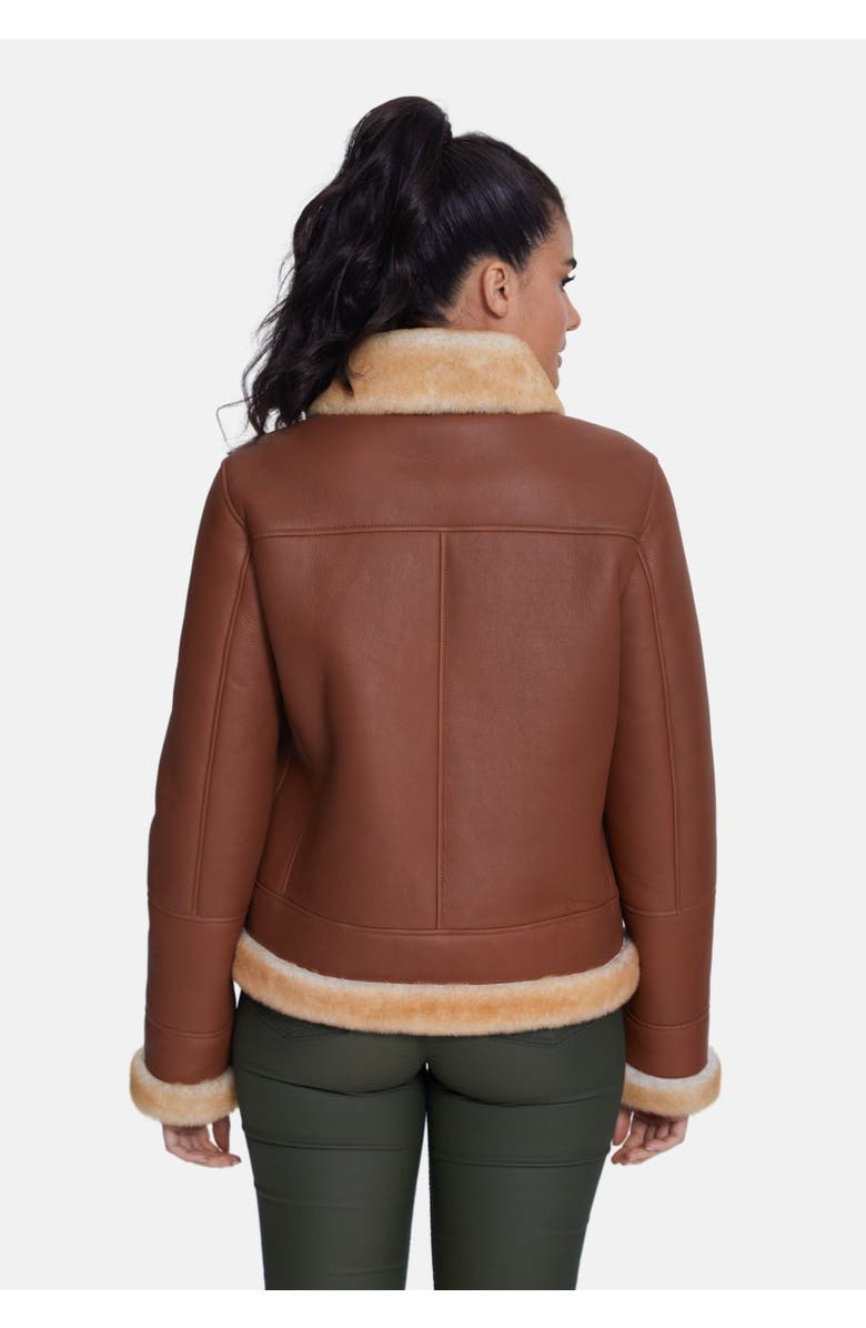 Furniq UK Clementine Sheepskin Jacket, Alternate, color, Brick Red