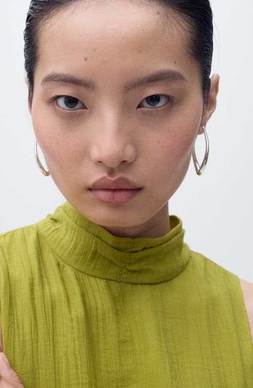 Mango Mock Neck Sleeveless Trapeze Dress In Multi