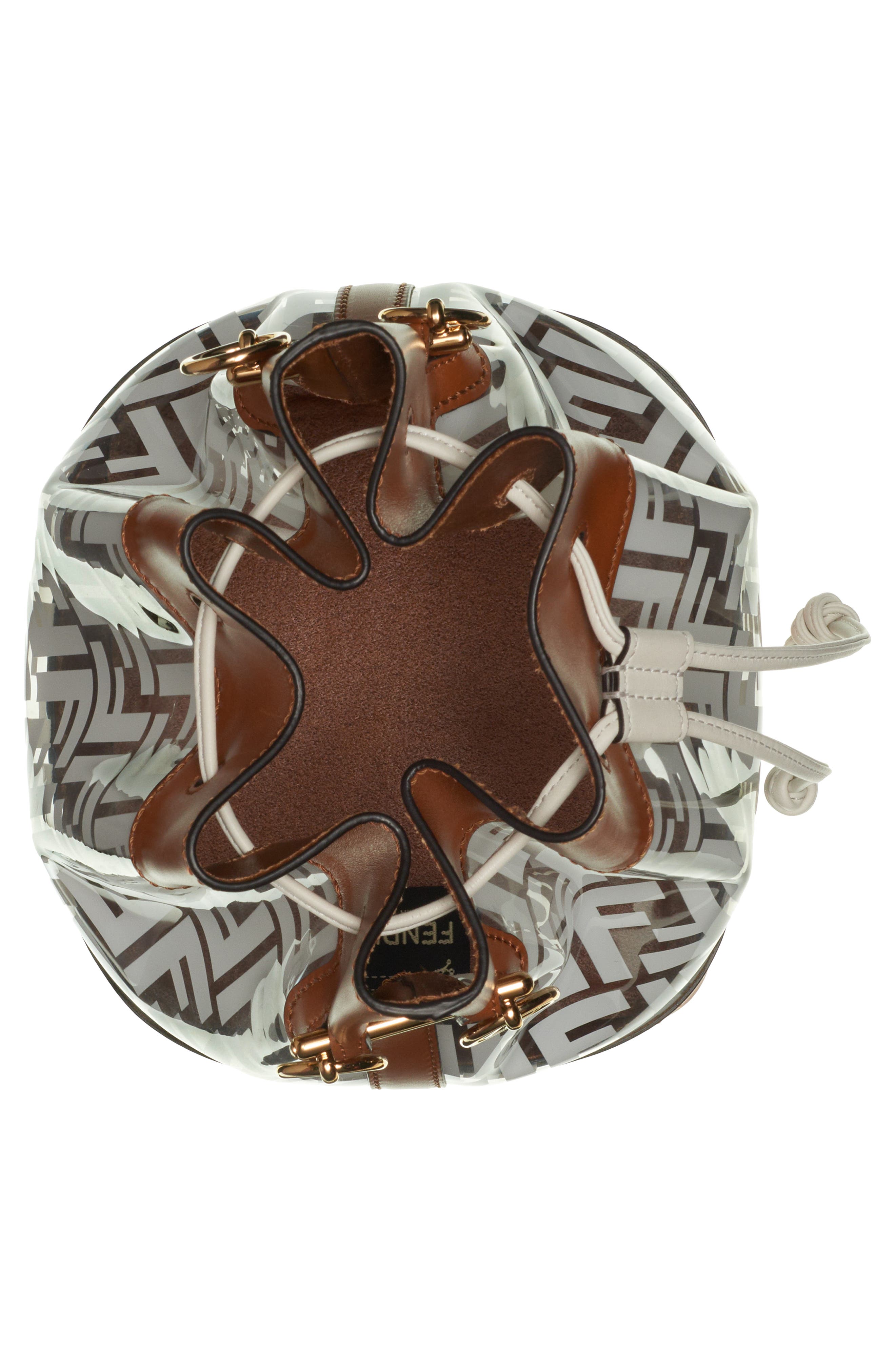 Mon Tresor Logo Transparent Bucket Bag, Alternate, color, BIANCO/ CUOIO/ ORO SOFT