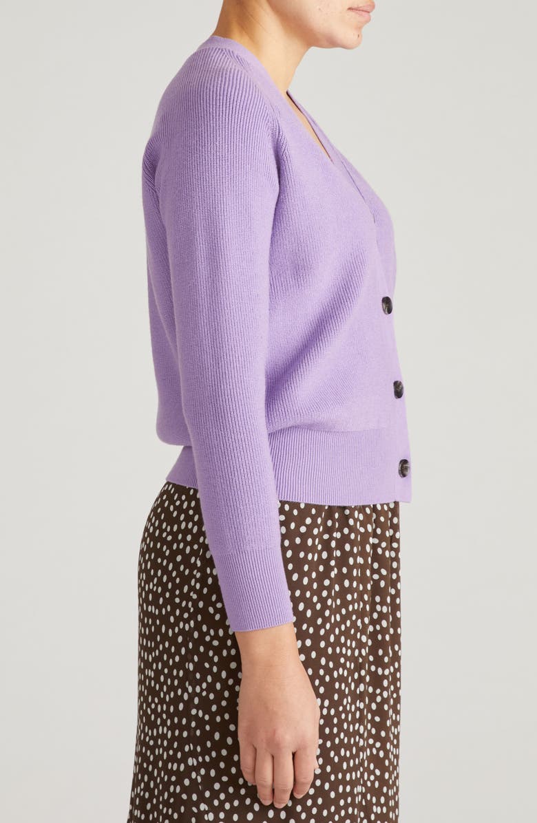 Universal Standard Rib Cardigan, Alternate, color, Purple Posey