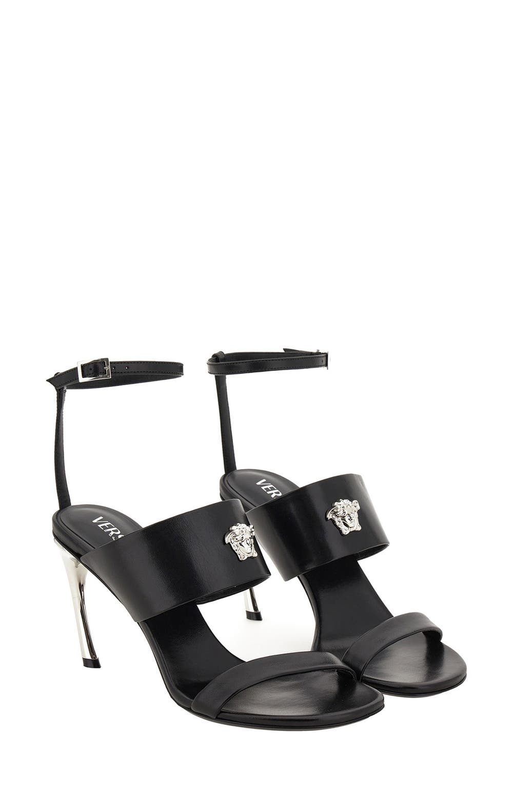 Medusa Ankle Strap Sandal, color, BLACK-PALLADIUM