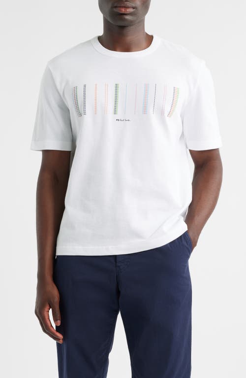 PS Paul Smith Casual Fit Stitch Stripe Organic Cotton Graphic T-Shirt in White  product