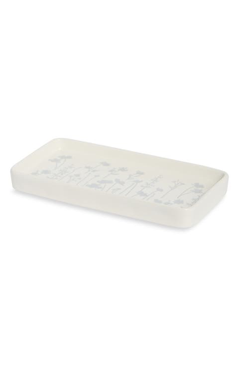 Floral Print Ceramic Vanity Tray