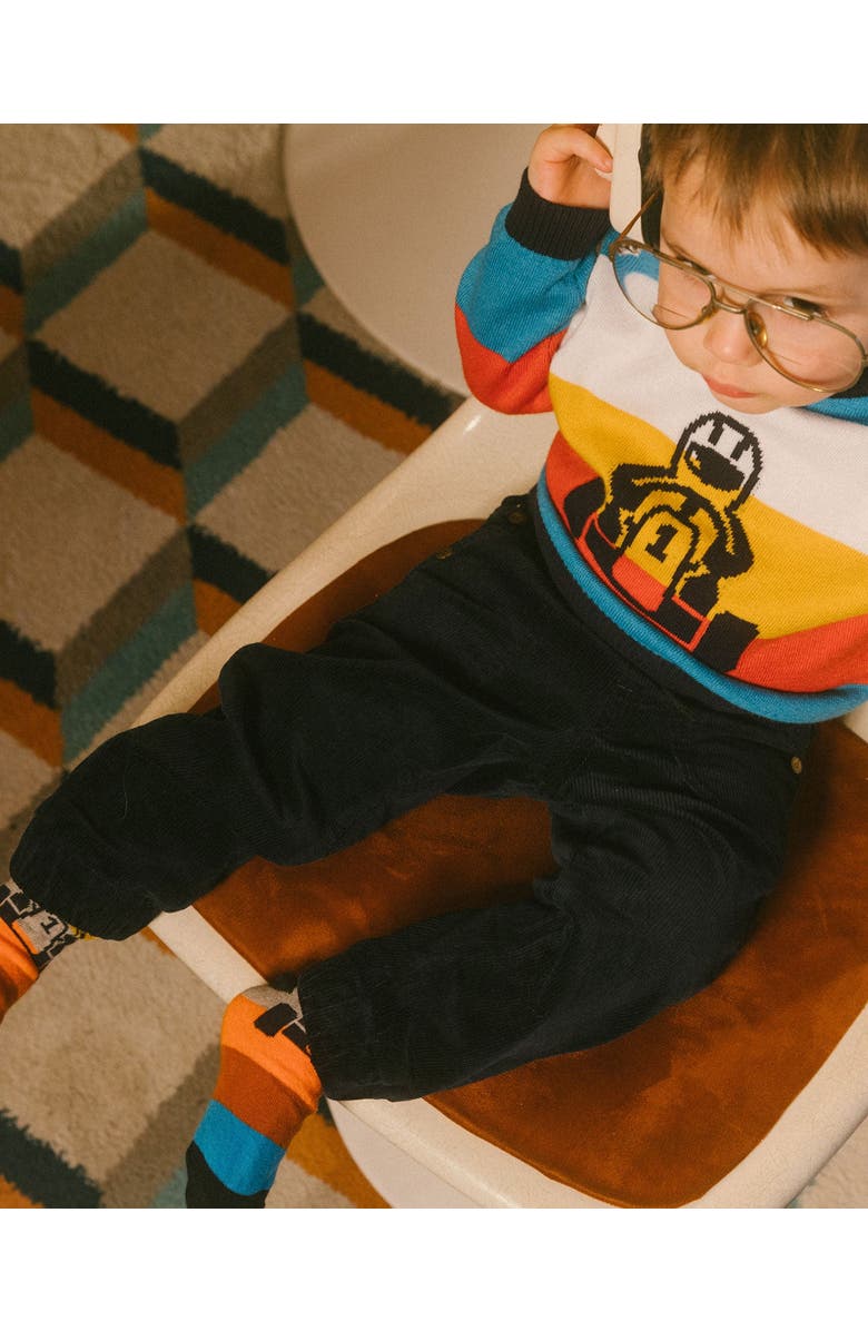 Deux par Deux Little Boy's Stretch Corduroy Jogger Pants Navy, Alternate, color, 