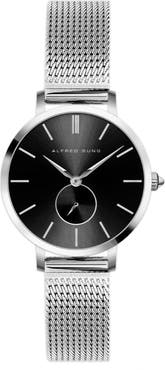 Alfred Sung Serenity Slim Mesh Bracelet Watch, 33mm