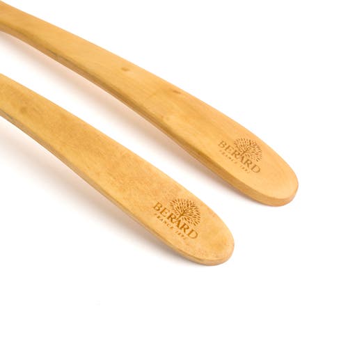 Berard Contour 12-inch Olive Wood Salad Servers, 2 Piece Set In Brown