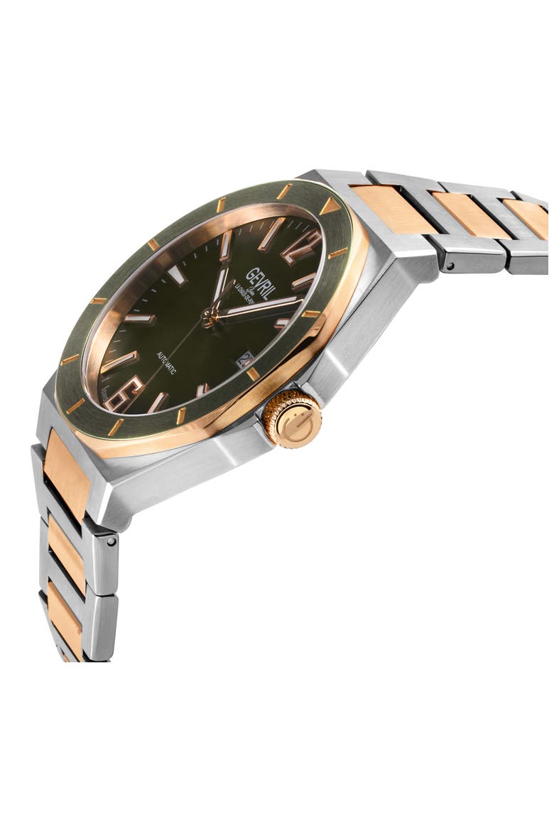 High Line Two-Tone Goldtone Plated Automatic Bracelet Watch, 43mm, Alternate, color, TWO TONE