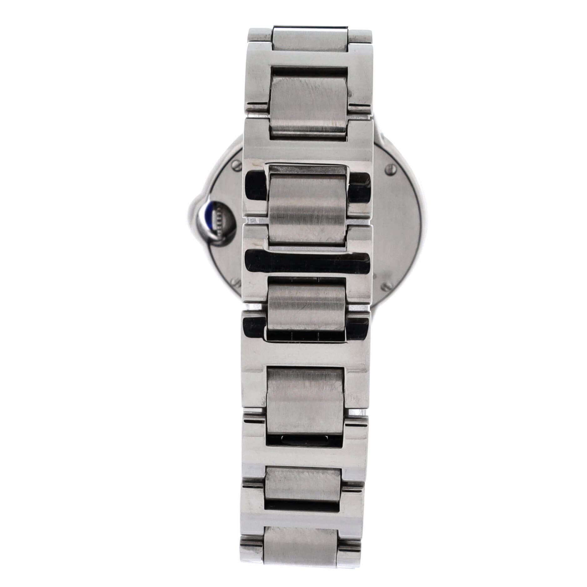 Ballon Bleu de Cartier Quartz Watch Stainless Steel with Diamond Markers 28, Alternate, color, Metallic Silver