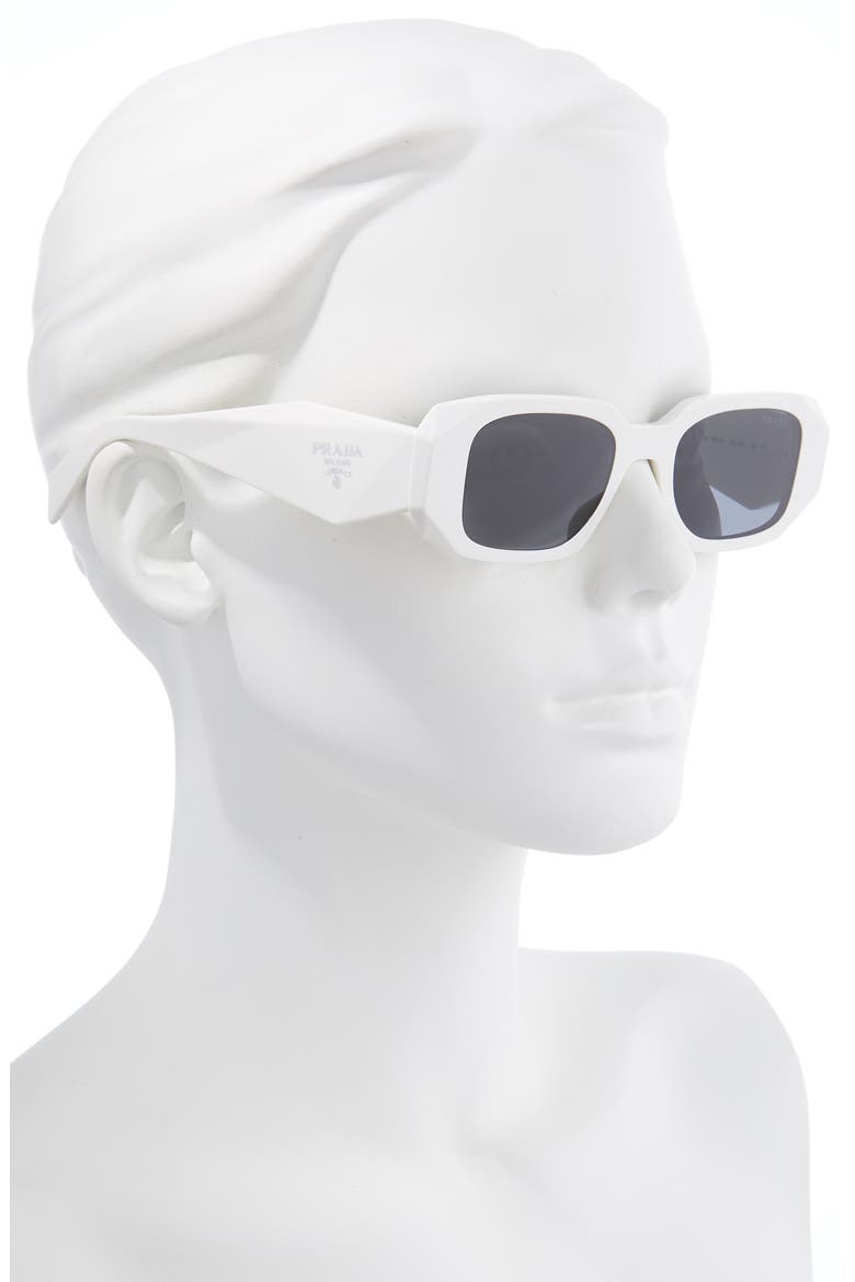 Runway 49mm Rectangular Sunglasses, Alternate, color, TALC/ DARK GREY