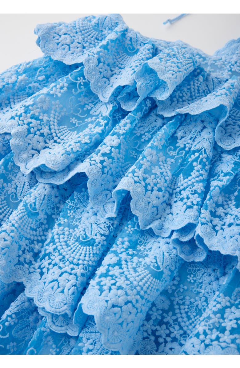 Marlo Kids Paloma Lace Frill Mini Dress, Alternate, color, Powder Blue