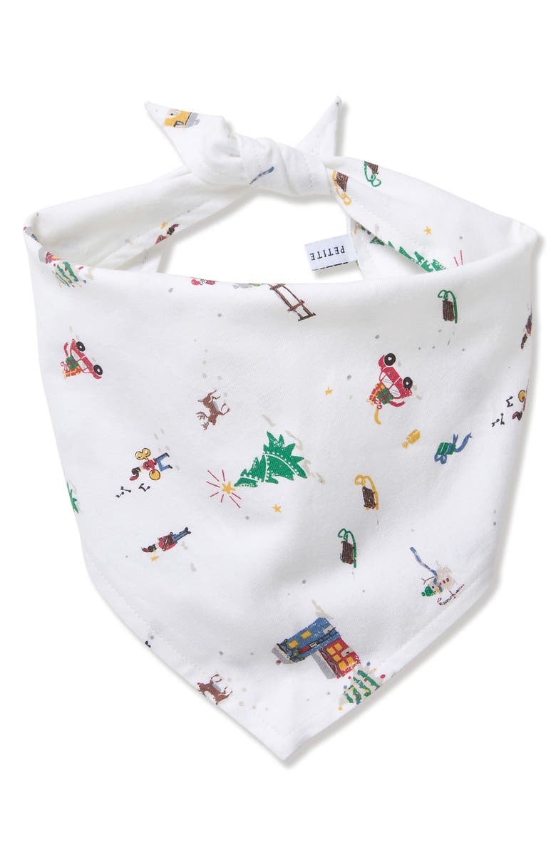 Petite Plume Holiday Town Dog Bandana, Main, color, White