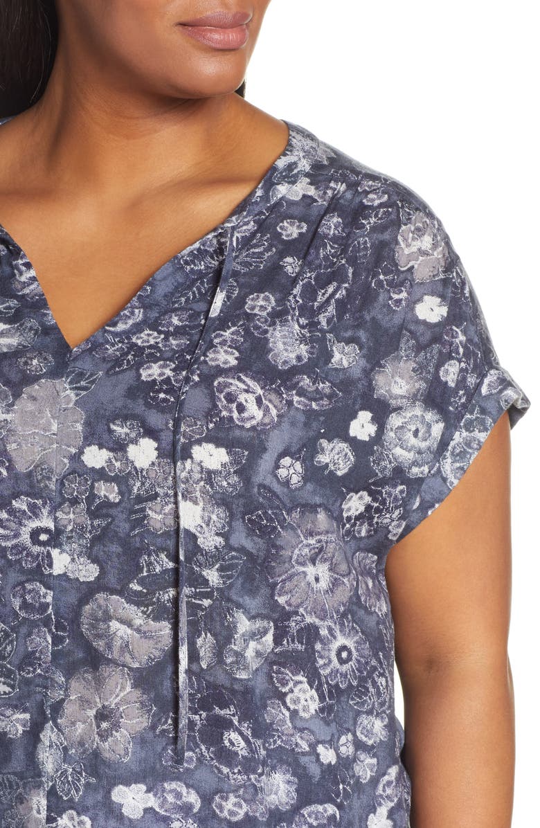 Caslon<sup>®</sup> Print Split Neck Blouse, Alternate, color, 