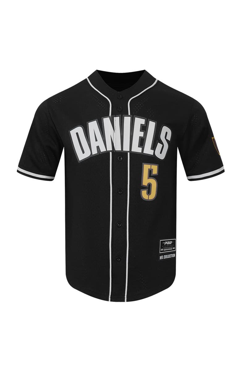 PRO STANDARD Men's Pro Standard Jayden Daniels Black Washington Commanders Mesh Button-Up Baseball Jersey, Alternate, color, 