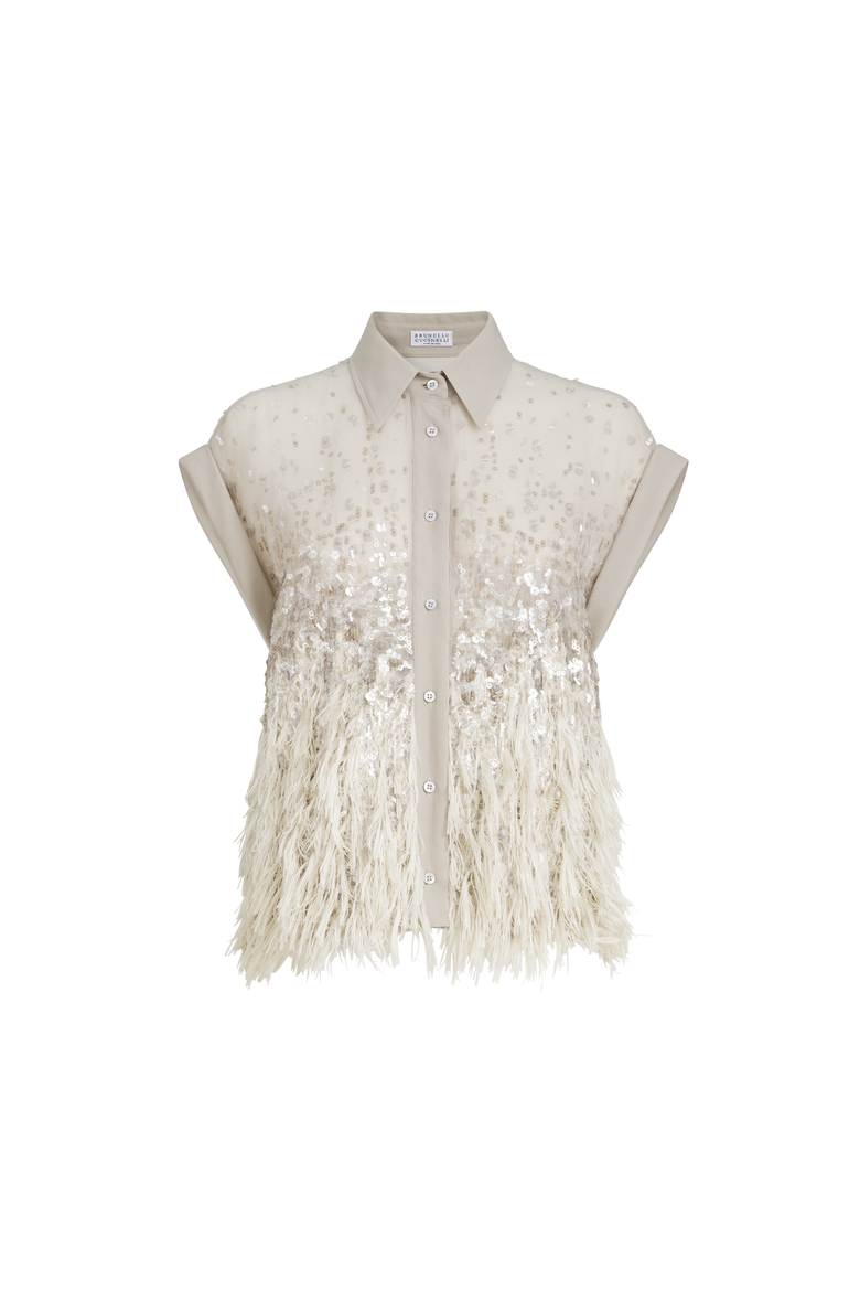 Dazzling dégradé shirt, Alternate, color, Silver