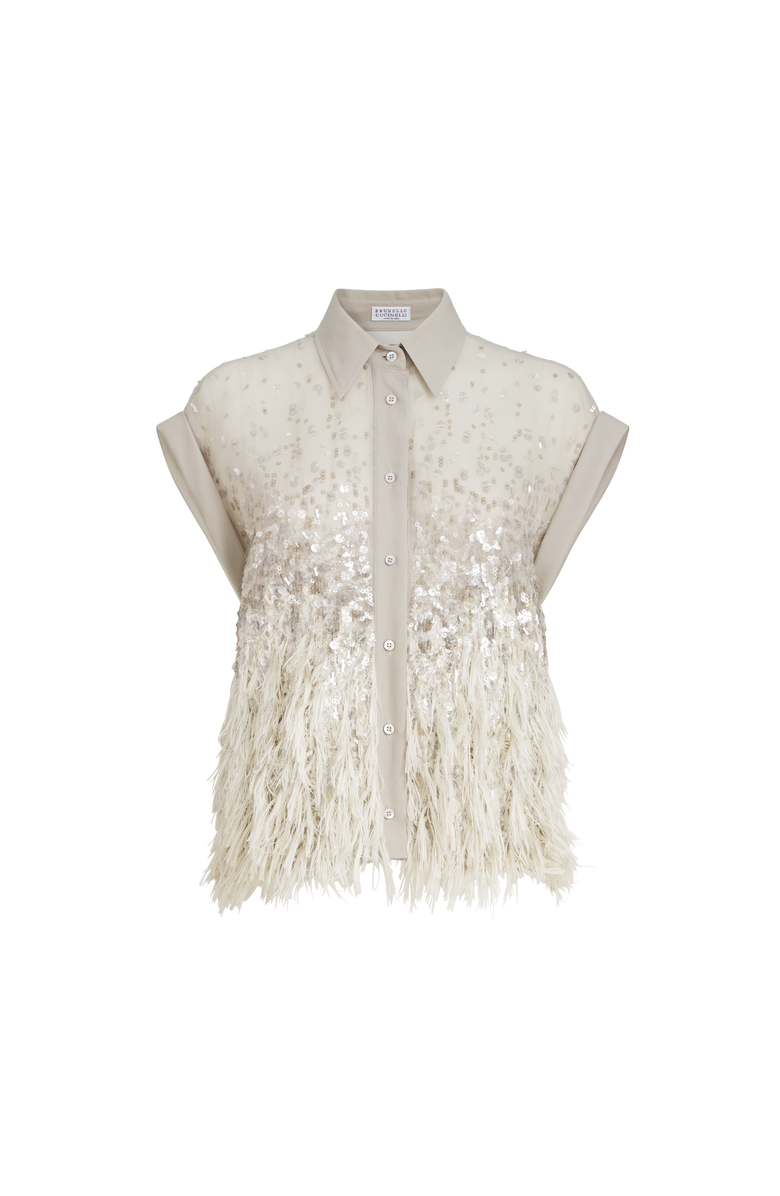 Brunello Cucinelli Dazzling dégradé shirt, Main, color, Silver