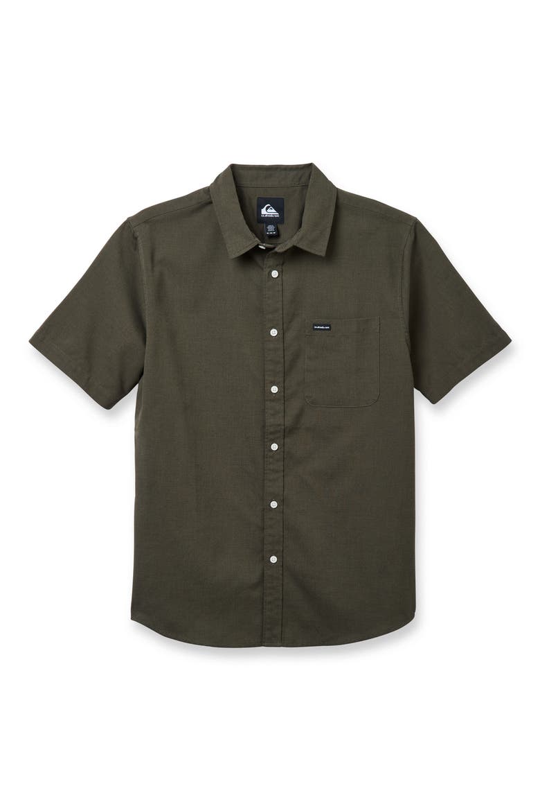 Shoreline Short Sleeve Button-Up Shirt, Alternate, color, GRAPE LEAF