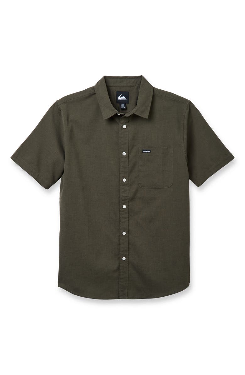 Quiksilver Shoreline Short Sleeve Button-Up Shirt, Alternate, color, Grape Leaf