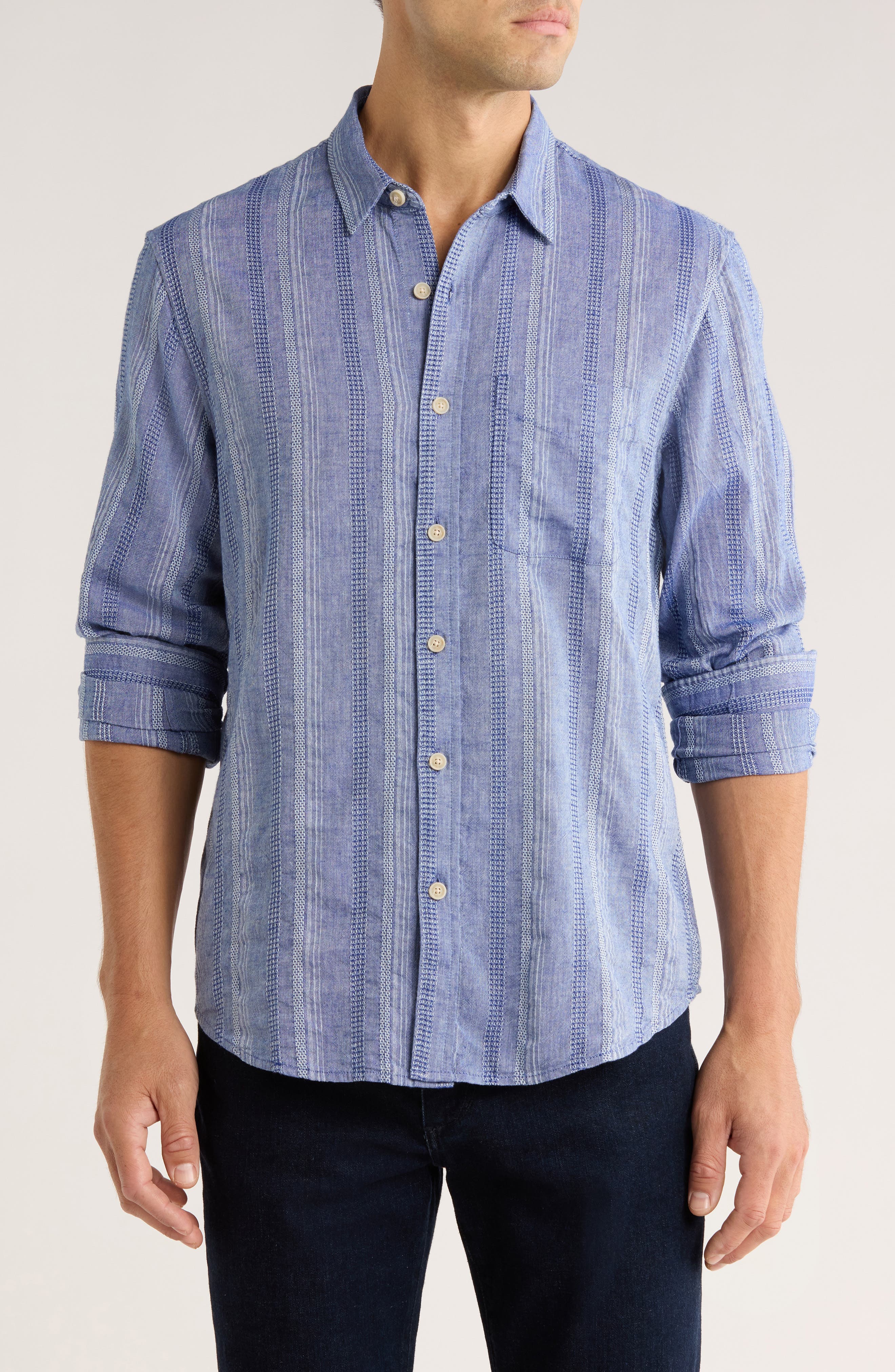 Lucky Brand San Gabriel Dobby Stripe Button Up Shirt