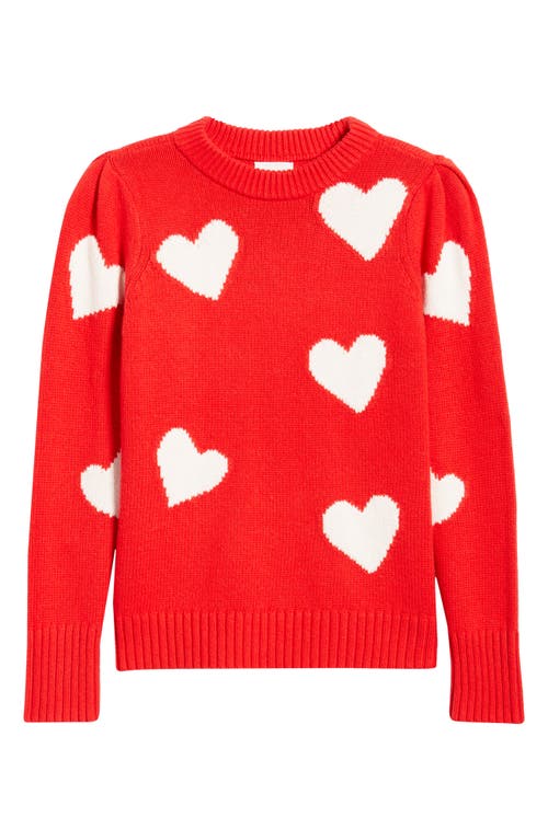 Caslonr Caslon(r) Intarsia Heart Sweater In Red
