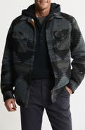JACHS Geometric Jacquard Faux Shearling Lined Jacket