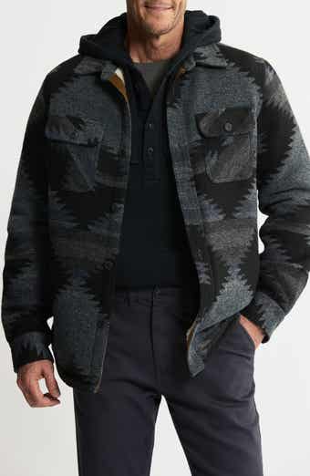 JACHS Geometric Jacquard Faux Shearling Lined Jacket