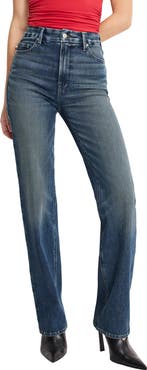 Good American Soft-Tech Good True Relaxed Straight Leg Jeans
