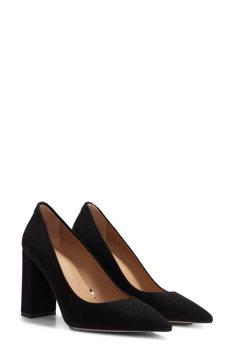 Janet Block Heel Pointed Toe Pump (Women)