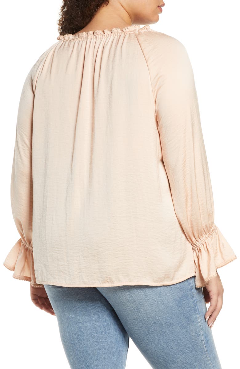 Single Thread Embroidery Trim Peasant Blouse, Alternate, color,