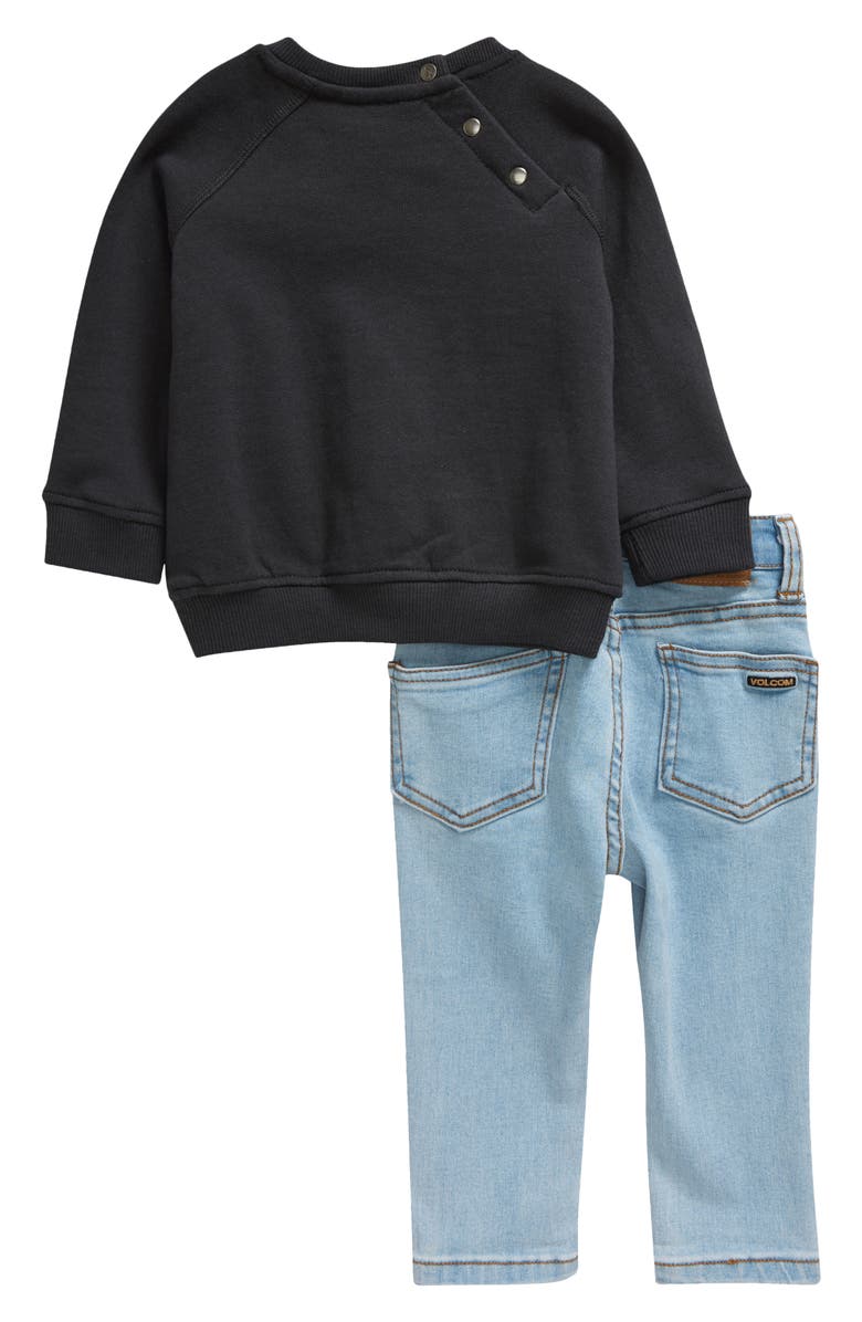 Volcom Graphic French Terry Sweatshirt & Jeans Set, Alternate, color, 
