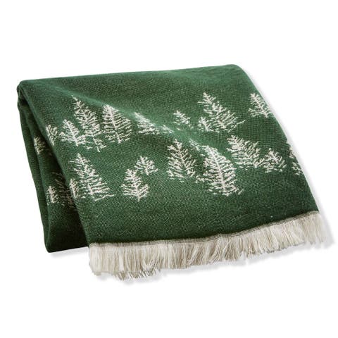 Aspen Green Acrylic Throw Blanket Cozy Christmas Decor