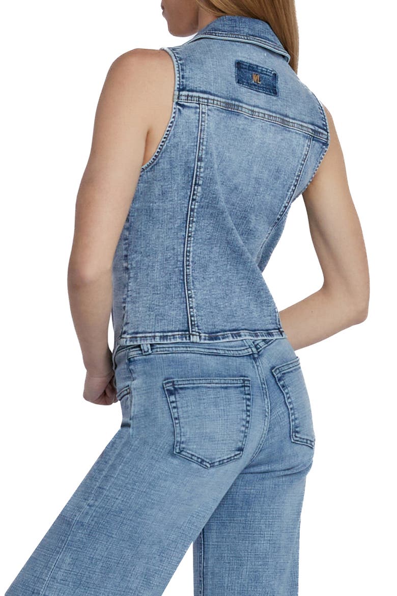 Willa Denim Waistcoat, Alternate, color, CLEAN BLUE