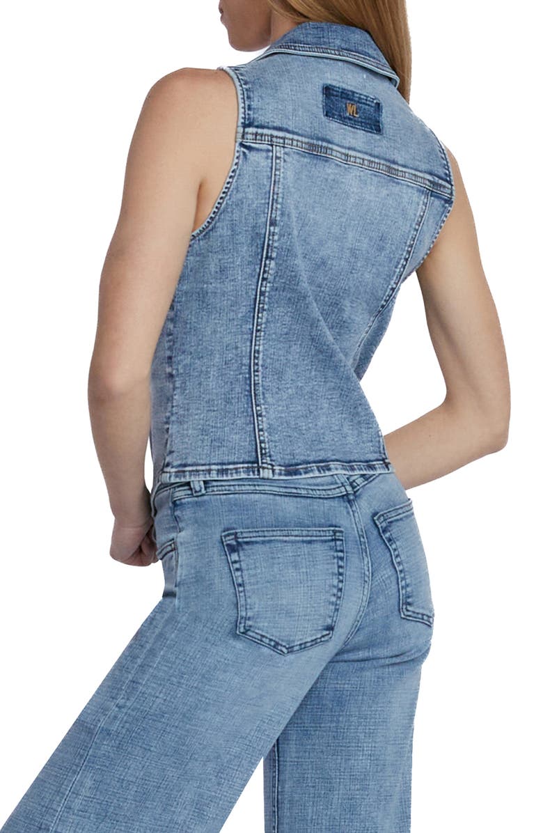 Wash Lab Denim Willa Denim Waistcoat, Alternate, color, Clean Blue