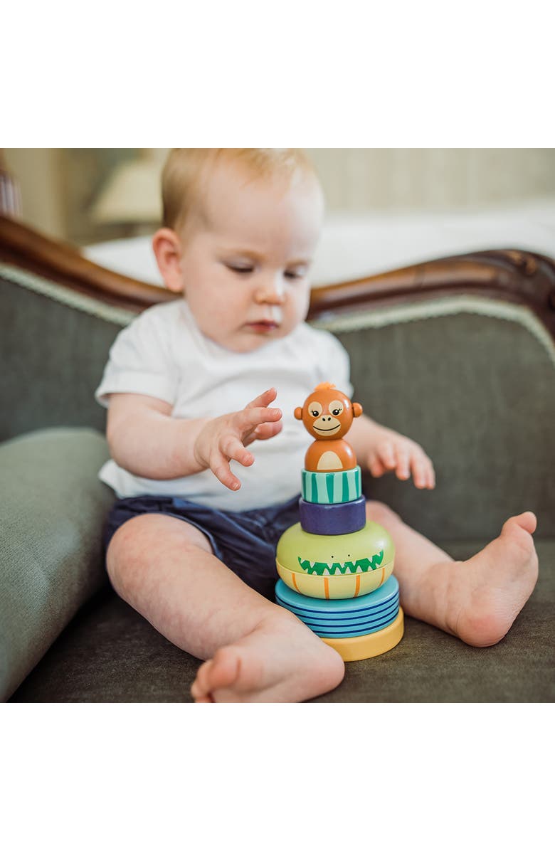 ORANGE TREE TOYS Stacking Ring Jungle Animals, Wood, Multicolor, Kids Ages 1+, Alternate, color, Multicolored